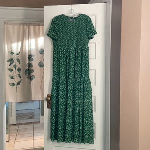 Zara smocked maxi dress